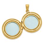 Sterling Silver Gold-plated Polished Front/Brushed Back Fancy Lace Design 20mm Round Locket - Image 4