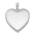 Sterling Silver Rhodium-plated 24mm Enameled Rose with Border Heart Locket - Image 3