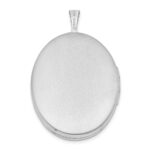 Sterling Silver Rhodium-plated 26mm Mother and Baby Oval Locket - Image 3