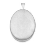 Sterling Silver Rhodium-plated Satin 26mm with Diamond Star Oval Locket - Image 3