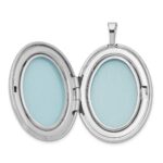 Sterling Silver Rhodium-plated Satin 26mm with Diamond Star Oval Locket - Image 5