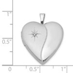 Sterling Silver Rhodium-plated 20mm with Diamond Star Heart Locket - Image 4