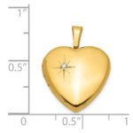 Sterling Silver Gold-plated & Diamond 16mm Heart Locket - Image 4