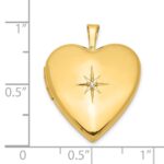 Sterling Silver Gold-plated Diamond Star 20mm Heart Locket - Image 4