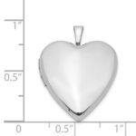 Sterling Silver Rhodium-plated 20mm Polished Front/Satin Back Heart Locket - Image 4