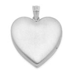 Sterling Silver Rhodium-plated 24mm Satin Enameled & D/C Rose Locket - Image 3