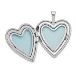 Sterling Silver Rhod-plated Polished/Satin 20mm Forever in my Heart Locket - Image 5