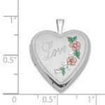 Sterling Silver Rhodium-plated 20mm D/C & Enameled Love Heart Locket - Image 4