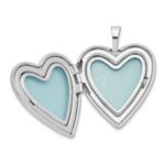 Sterling Silver Rhodium-plated 20mm D/C Heart Locket - Image 5