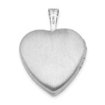 Sterling Silver Rhodium-plated Polished Diamond Star 16mm Heart Locket - Image 3