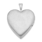 Sterling Silver Rhodium-plated 20mm Textured Daisies Heart Locket - Image 3