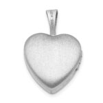 Sterling Silver Rhodium-plated & Diamond Star Polished 12mm Heart Locket - Image 3