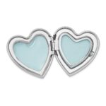 Sterling Silver RH-plated Satin/Polish Diamond 4 Photo Family Heart Locket - Image 5