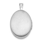 Sterling Silver Rhodium-plated & Diamond Polished 19mm Oval Locket - Image 3