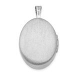Sterling Silver Rhodium-plated Enamel Floral 19mm Oval Locket - Image 3