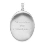 Sterling Silver Rhodium-plated & Diamond Footprints 34mm Oval Locket - Image 3