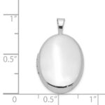 Sterling Silver Rhodium-plated 20mm Polished Oval Locket - Image 4