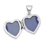 Sterling Silver Rhodium-plated w/Gold-plated Dia w/ Charm Heart Locket - Image 4