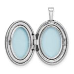Sterling Silver Rhodium-plated Scroll Oval Locket - Image 5