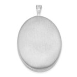 Sterling Silver Rhod-plated Textured & Polished Paw Print 26mm Oval Locket - Image 3