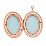 Sterling Silver Rose Gold-plated 26mm Leaf Border Oval Locket - Image 5
