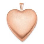 Sterling Silver Rose Gold-plated 20mm Polished Swirl Heart Locket - Image 3