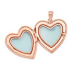 Sterling Silver Rose Gold-plated 24mm Swirl Design Heart Locket - Image 5