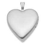 Sterling Silver Rhod-pltd 20mm Pink Resin Rose Cameo Heart Locket - Image 3