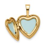 Sterling Silver Gold-plated Satin & Polished 12mm Fairy Heart Locket - Image 4