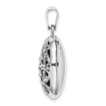 Sterling Silver Polished Filigree 22mm Oval Locket - Image 2