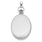 Sterling Silver Rhodium-plate 26mm Diamond Accented D/C Locket - Image 3