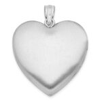 Sterling Silver Rhodium-plated 24mm Enameled Rose Ash Holder Heart Locket - Image 3