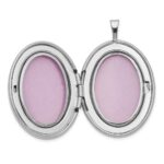 Sterling Silver Platinum-plated Oval Tree 26mm Locket - Image 4