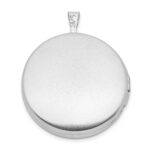Sterling Silver Platinum-plated Tree Design Round Locket - Image 3