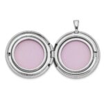 Sterling Silver Platinum-plated Tree Design Round Locket - Image 4