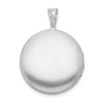 Sterling Silver Platinum-plated Round Tree Design Locket - Image 3
