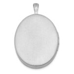 Sterling Silver RH 26mm Satin/Polished Enameled Roses Mom Oval Locket - Image 4