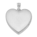 Sterling Silver Rhodium-plated Satin Diamond & Vibrant CZ Heart Locket - Image 3