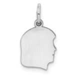 Sterl Silver Rh-plt Engraveable Girl Polished Front/Satin Back Disc Charm - Image 4