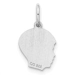 Sterling Silver Rh-plt Engraveable Boy Disc Charm Polish on Front/Back - Image 4