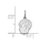 Sterl Silver Rh-plt Engraveable Boy Polished Front/Satin Back Disc Charm - Image 3