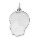 Sterling Silver Rhod-plate Eng. Boy Polish Front/Satin Back Disc Charm - Image 4