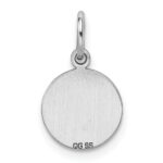 Sterling Silver Rh-plt Engraveable Round Polished Front/Back Disc Charm - Image 4