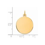 Sterling Silver GP Engraveable Round Polished Disc Charm - Image 3