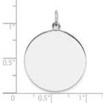 Sterling Silver Rh-plt Engraveable Round Polished Front/Back Disc Charm - Image 3