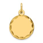 Sterling Silver GP Engraveable Round Polished Disc Charm
