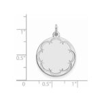Sterling Silver Rhod-plated Eng. Rnd Polish Front/Back Disc Charm - Image 2