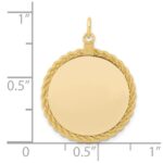 Sterling Silver GP Engraveable Round with Rope Polished Disc - Image 4