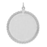 SS Rh-plt Engraveable Round with Rope Polished Front/Satin Back Disc - Image 3