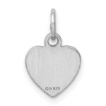 Sterling Silver Rhodium-plated Engraveable Heart Polished Disc Charm - Image 4